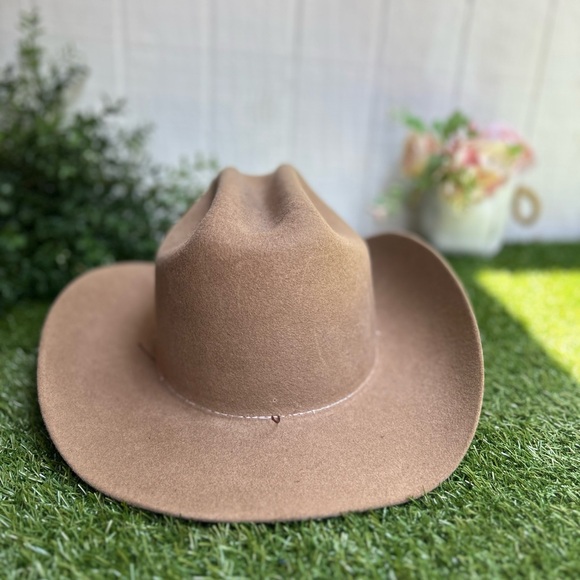 MMModern Monarchie Camel Cody $650Honeycomb texan felt hat with trimSize M/L